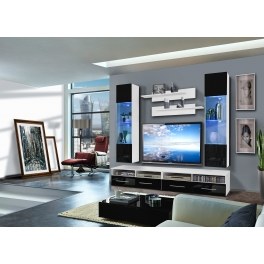 Ensemble tv à led - 4 éléments - blanc et noir