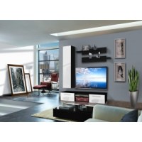 Vitrine - 4 éléments - blanc et noir