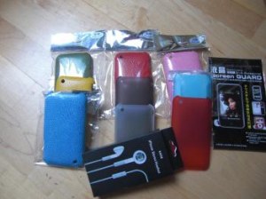 Coques iphone 3G/3GS+casques+protections ecran