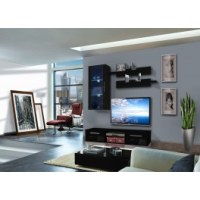 Vitrine à led - 4 éléments - noir