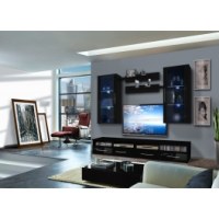 Vitrine à led - 5 éléments - noir