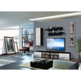 Vitrine - 4 éléments - blanc et noir