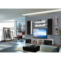 Vitrine - 5 éléments - noir et blanc