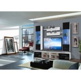 Vitrine à led - 5 éléments - noir et blanc