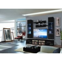 Vitrine à led - 5 éléments - noir