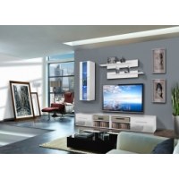 Vitrine à led - 4 éléments - blanc