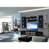 Vitrine à led - 5 éléments - noir