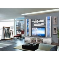 Vitrine à led - 5 éléments - blanc