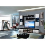 Vitrine à led - 5 éléments - blanc et noir