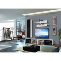 Vitrine - 4 éléments - noir et blanc