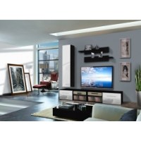 Vitrine - 4 éléments - blanc et noir