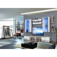 Vitrine à led - 5 éléments - blanc