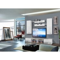 Vitrine à led - 5 éléments - blanc