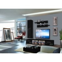 Vitrine à led - 4 éléments - noir