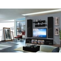 Vitrine à led - 5 éléments - noir