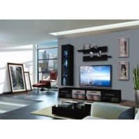 Vitrine à led - 4 éléments - noir