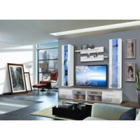 Vitrine à led - 5 éléments - blanc