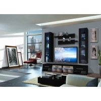 Vitrine à led - 5 éléments - noir