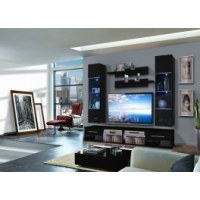 Vitrine à led - 5 éléments - noir