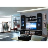 Vitrine à led - 5 éléments - noir