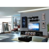 Vitrine à led - 4 éléments - noir