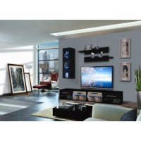 Vitrine à led - 4 éléments - noir