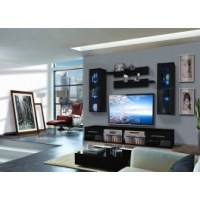 Vitrine à led - 5 éléments - noir