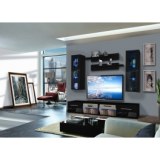 Vitrine à led - 5 éléments - noir