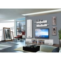 Vitrine à led - 4 éléments - blanc