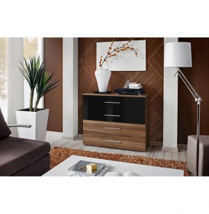 Commode - noir et acacia