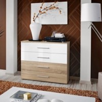 Commode - blanc et chêne