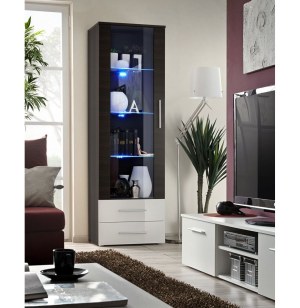 Vitrine à led - marron et noir