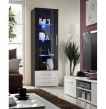 Vitrine à led - marron et noir