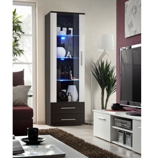 Vitrine à led - marron et blanc