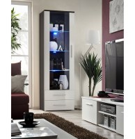 Vitrine à led - marron et blanc