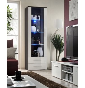 Vitrine à led - marron et blanc