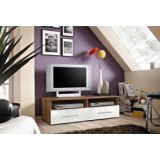 Banc tv - acacia et blanc