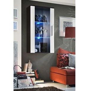 Vitrine murale à led - noir et blanc