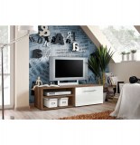 Banc tv - acacia et blanc
