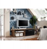 Banc tv - acacia et noir