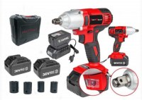 KRAFTMULLER KM-CORDLESS/IMPACT WRENCH/ CLE A CHOC 36V DOUBLE BATTERIES + 4 DOUILLES
