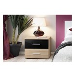 Table de nuit - noir et chêne