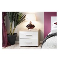 Table de nuit - chêne et blanc