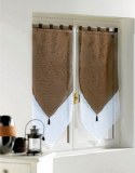 Paire Voilage Bicolore BLANC / CACAO 60 X 160 cm