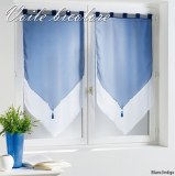 Paire Voilage Bicolore BLANC / INDIGO 60 X 160 cm