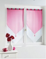 Paire Voilage Bicolore BLANC / MAGENTA 60 X 160 cm