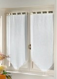 Paire Voilage Luminéa BLANC 45 X 120 cm