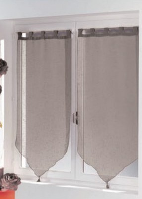 Paire Voilage Luminéa GRIS 60 X 120 cm