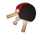 Lots / 2 raquettes de tennis de table simples + 3 balles ping pong