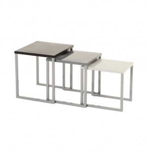 Lot de 3 tables basses gigognes - intérieur ou extérieur - dégradé